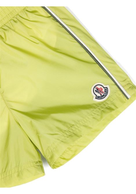 Shorts da Bagno Verde Lime Con Patch Logo MONCLER ENFANT | 2C000-05 5332611G
