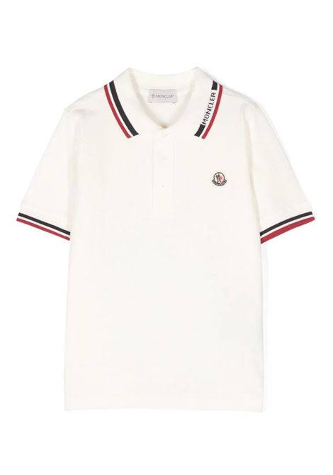 White Polo Shirt With Tricolour Finish MONCLER ENFANT | 8A000-12 8496W034