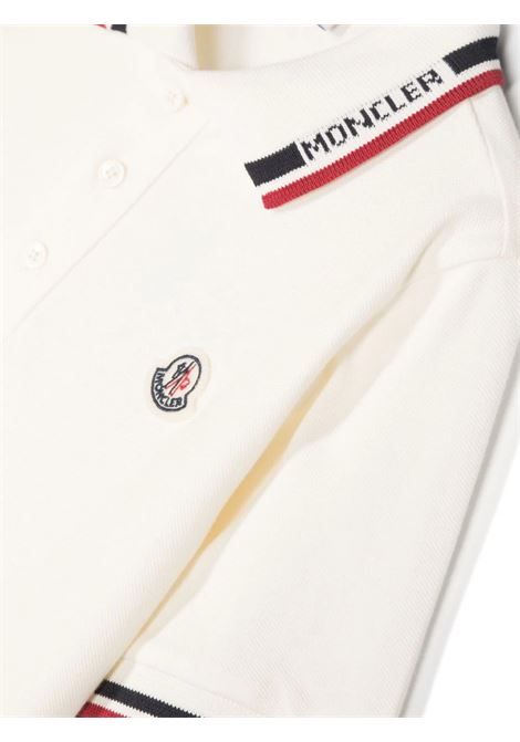 White Polo Shirt With Tricolour Finish MONCLER ENFANT | 8A000-12 8496W034