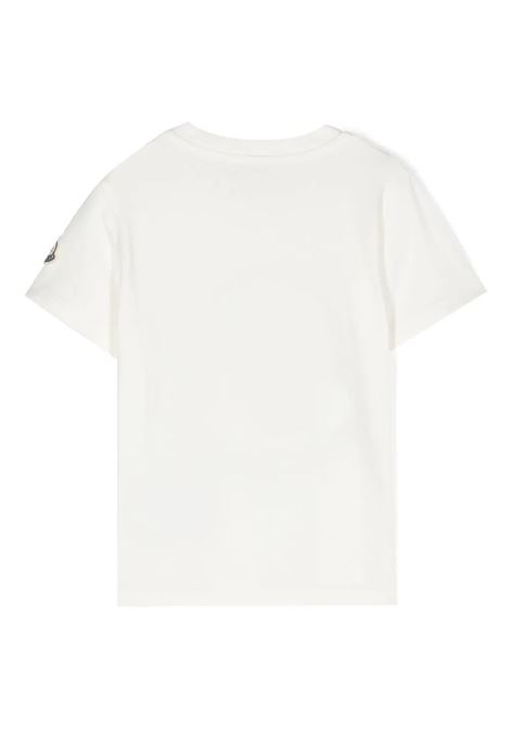 T-Shirt Bianca Con Motivo Logato MONCLER ENFANT | 8C000-03 8790N034