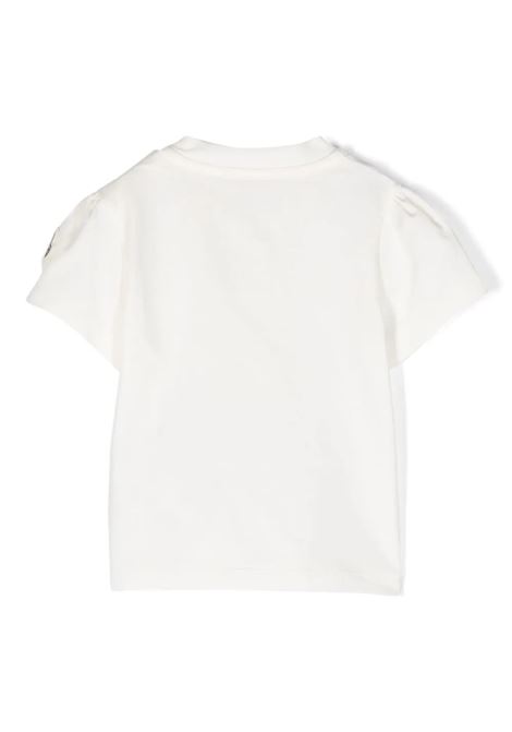 T-Shirt Bianca Con Patch Orsetto MONCLER ENFANT | 8C000-08 8790N034