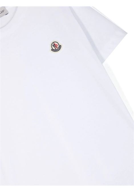 T-Shirt Bianca Con Patch Logo MONCLER ENFANT | 8C000-18 83907001