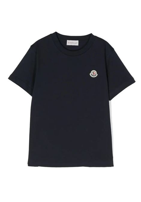 Blue T-Shirt With Logo Patch MONCLER ENFANT | 8C000-18 83907742
