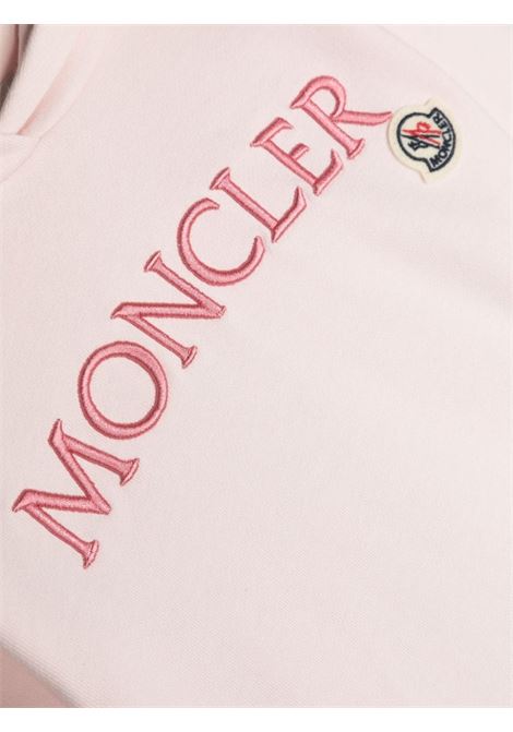 Pink Hoodie With Embroidered Lettering Logo MONCLER ENFANT | 8G000-12 809AG504