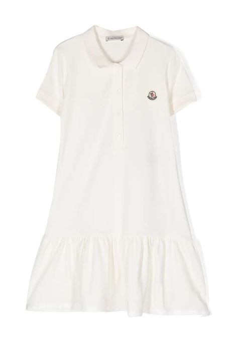 White Polo Style Dress With Logo Patch MONCLER ENFANT | 8I000-11 8496F034