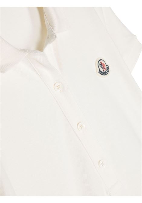 Abito Stile Polo Bianco Con Patch Logo MONCLER ENFANT | 8I000-11 8496F034