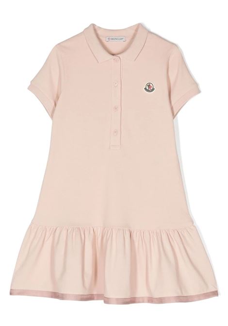 Pink Polo Style Dress With Logo Patch MONCLER ENFANT | 8I000-11 8496F514