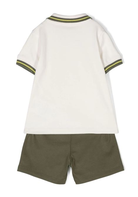 White and Green Polo Shirt and Shorts Set With Logo MONCLER ENFANT | 8M000-20 8496FF08