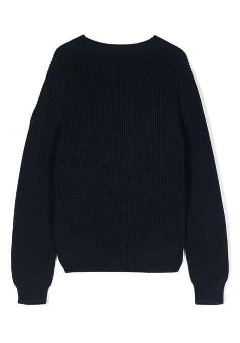 Cotton Logo Sweater In Blue MONCLER ENFANT | 9C000-02 M1367772