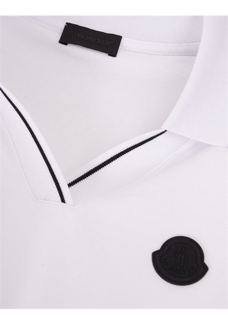 White Polo Shirt With Iconic Felt MONCLER | 8A000-01 899TW001
