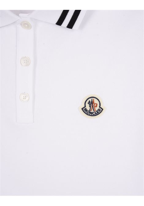 White Polo Shirt With Stripes and Logo MONCLER | 8A000-09 84720001