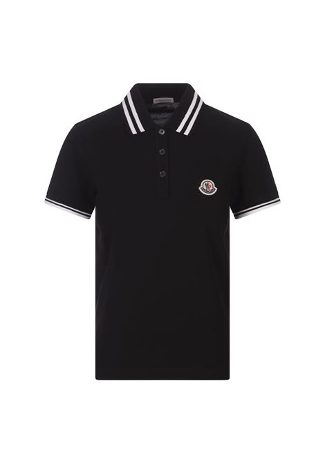 Black Polo Shirt With Stripes and Logo MONCLER | 8A000-09 84720999