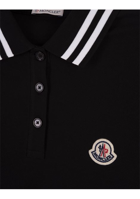 Black Polo Shirt With Stripes and Logo MONCLER | 8A000-09 84720999