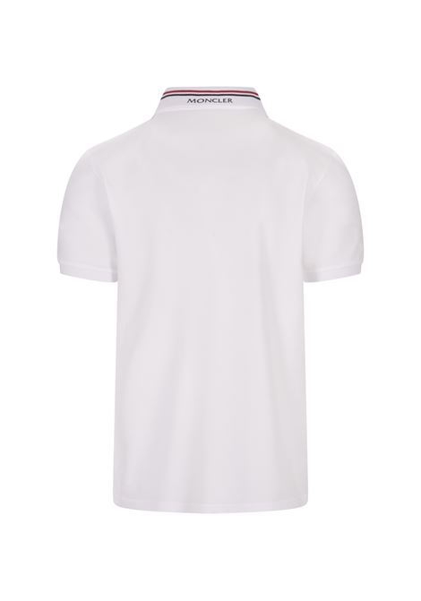 White Polo Shirt With Iconic Felt Logo MONCLER | 8A000-21 89A16002