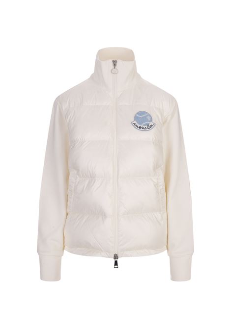 White Cardigan with Zip and Logo Patch MONCLER | 8G000-15 89A2Y034