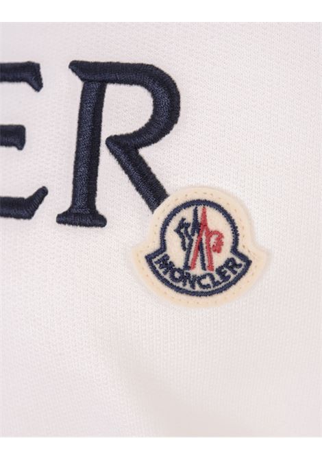 White Hoodie with Embroidered Lettering Logo MONCLER | 8G000-16 89A1K037