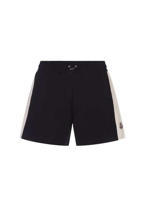 Navy Blue and White Jersey Shorts MONCLER | 8H000-16 89AJU778