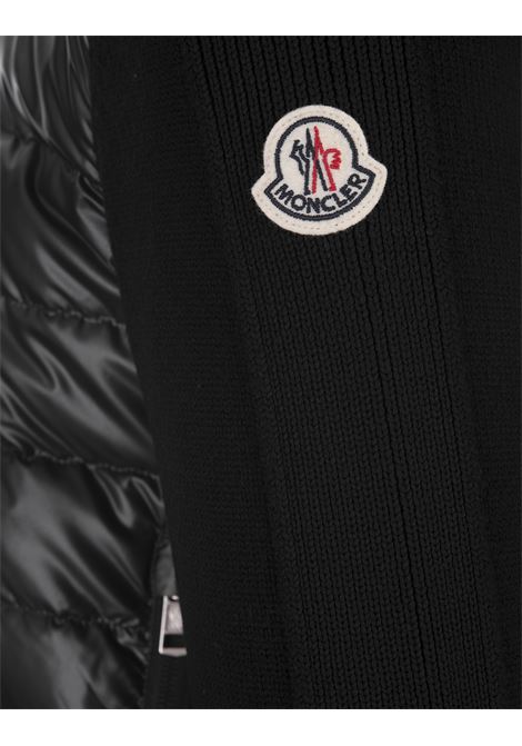 Padded Tricot Cardigan With Hood In Black MONCLER | 9B000-07 M3238999