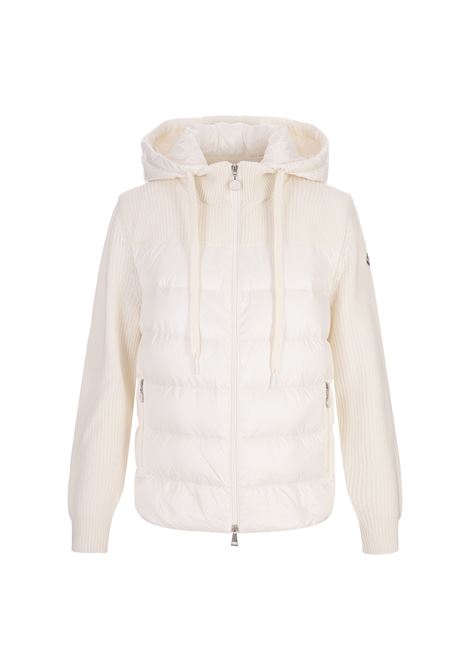 White Tricot Cardigan With Zip And Hood MONCLER | 9B000-10 M1241034