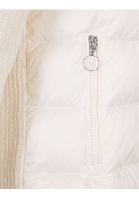 Cardigan In Tricot Bianco Con Zip e Cappuccio MONCLER | 9B000-10 M1241034