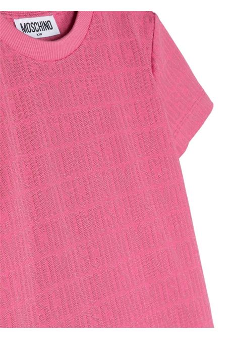 T-Shirt Rosa Con Logo All-Over MOSCHINO KIDS | H7M03UM0J0386197
