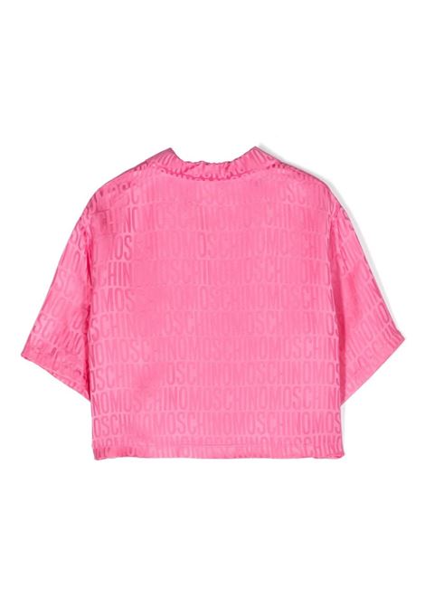 Pink Shirt With All-Over Jacquard Logo MOSCHINO KIDS | HDC01QLQE0186197