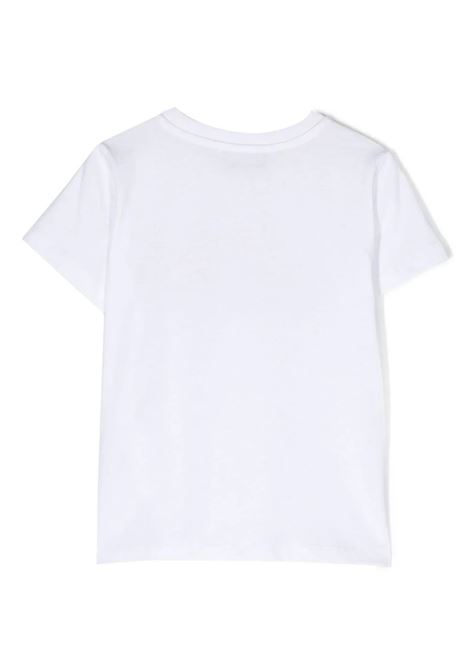 White T-Shirt With Moschino Teddy Friends Print MOSCHINO KIDS | HMM04KLAA0310101