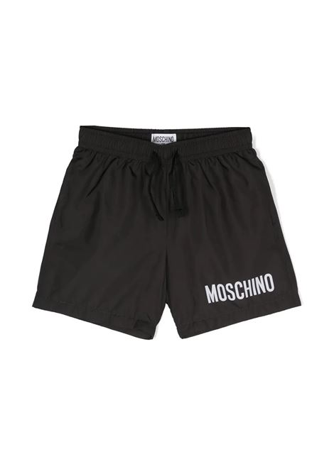 Black Swimwear With Logo MOSCHINO KIDS | HUL01FLKA0260100