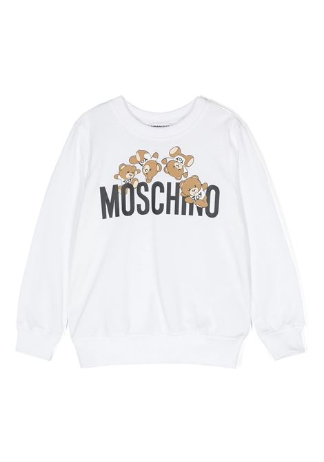 White Sweatshirt With Moschino Teddy Friends Print MOSCHINO KIDS | HZF05RLCA1910101