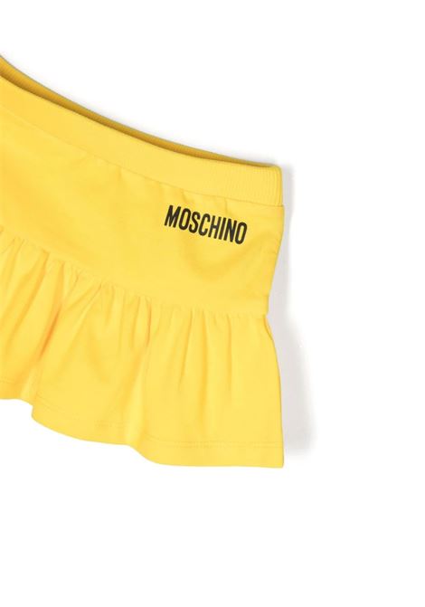White and Yellow T-Shirt and Skirt Set With Moschino Teddy Bear MOSCHINO KIDS | MDG018LBA0050162