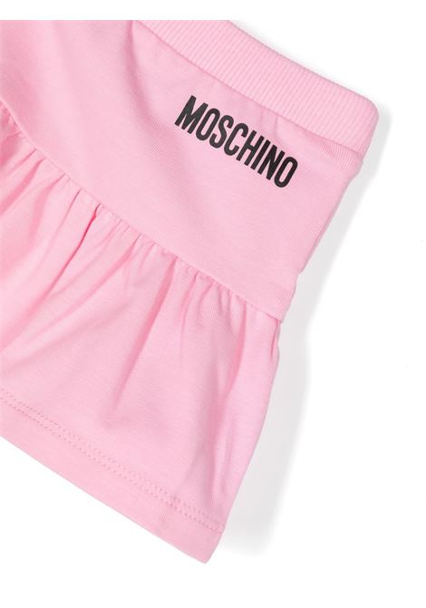 White and Pink T-Shirt and Skirt Set With Moschino Teddy Bear MOSCHINO KIDS | MDG018LBA0050206