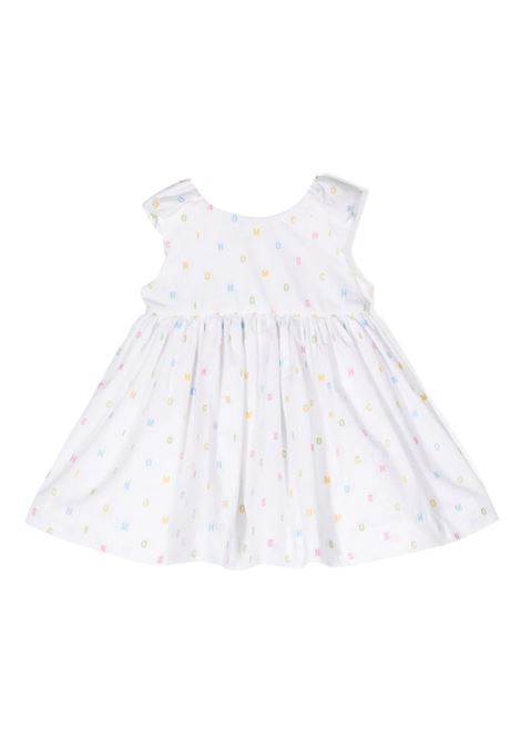 White Dress With All-Over Lettering MOSCHINO KIDS | MDV0B3LLF0184374
