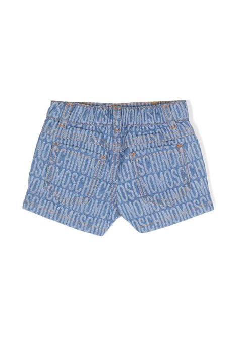 Shorts In Denim Blu Con Logo All-Over MOSCHINO KIDS | MMQ00QL0E2886198