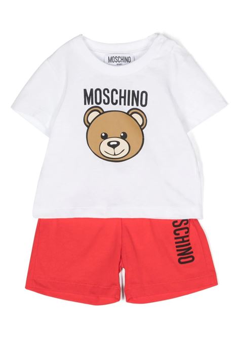 Moschino Teddy Bear Set In White and Red MOSCHINO KIDS | MRG00MLAA0282298