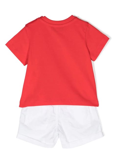White and Red T-Shirt and Shorts Set With Moschino Teddy Bear MOSCHINO KIDS | MUG012LLA1150109