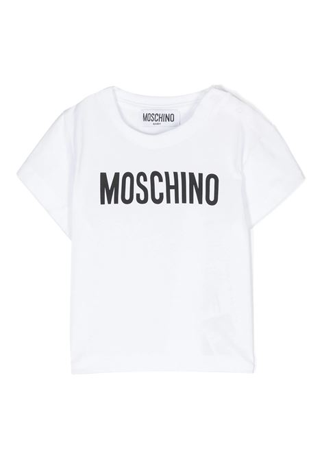 T-Shirt Bianca Con Logo MOSCHINO KIDS | MUM03ULAA2310101