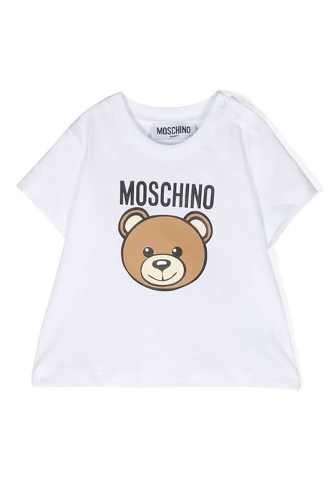 White T-Shirt With Moschino Teddy Bear MOSCHINO KIDS | MUM03YLAA0210101