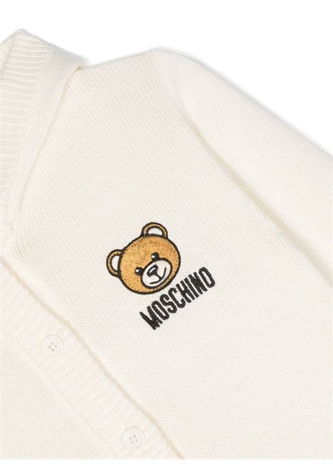 Cardigan Bianco Con Cappuccio e Con Moschino Teddy Bear MOSCHINO KIDS | MUW00ULHE5710063