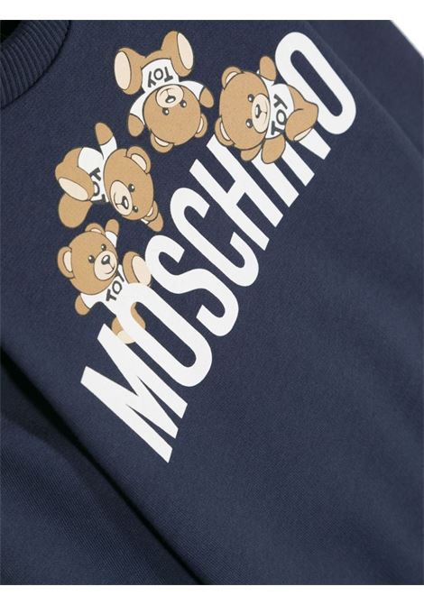 Blue Sweatshirt With Moschino Teddy Friends Print MOSCHINO KIDS | MZF04QLCA1940016