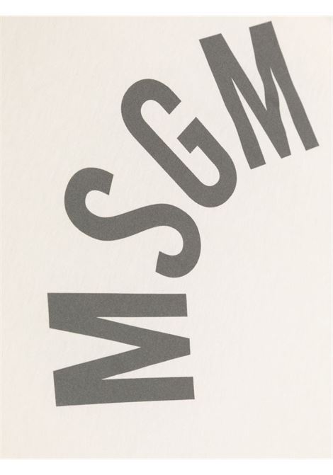 T-Shirt Crema Con Logo Arcuato MSGM KIDS | S4MSJBTH265013