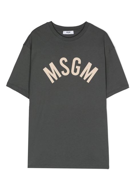 T-Shirt Grigio Con Logo Arcuato MSGM KIDS | T-Shirts | S4MSJBTH265103