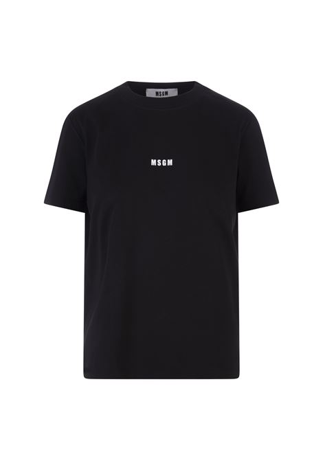 T-Shirt Nera Con Micro Logo Bianco MSGM | 2000MDM500-20000299