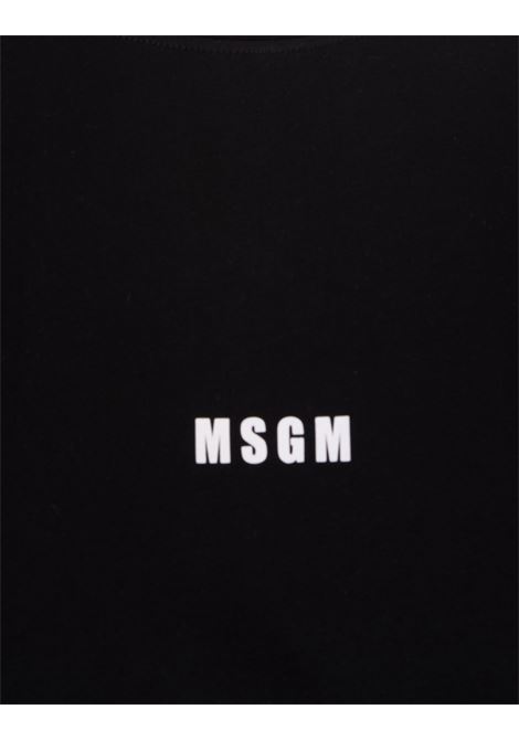 Black T-Shirt With White Micro Logo MSGM | 2000MDM500-20000299