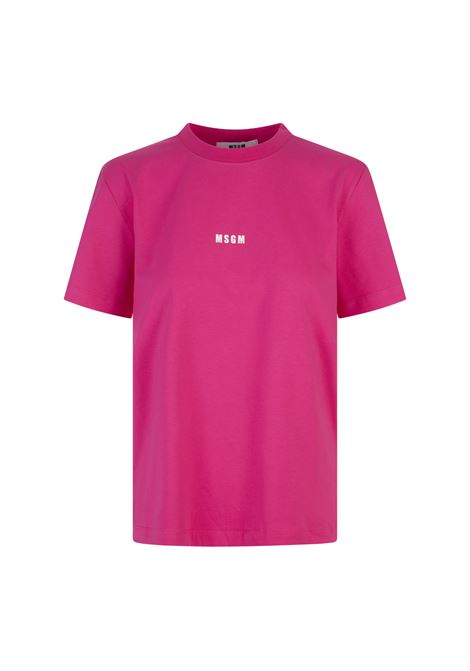 Fuchsia T-Shirt With Micro Logo MSGM | 3641MDM500-24700215