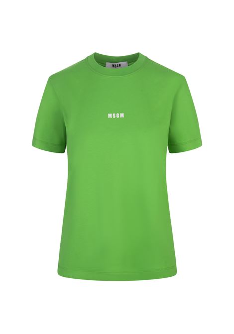 Green T-Shirt With Micro Logo MSGM | 3641MDM500-24700236