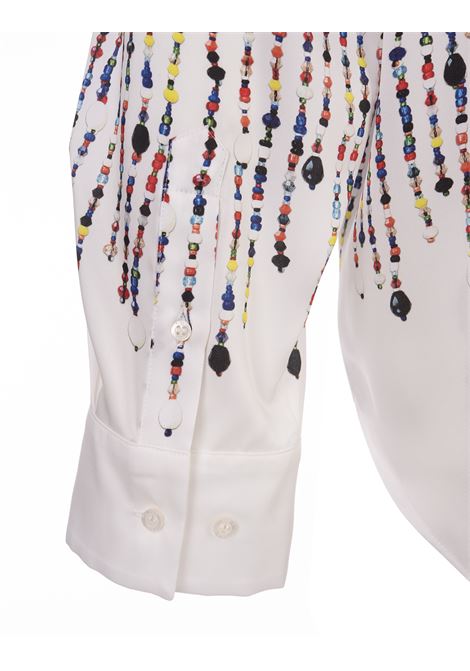 Camicia Bianca Con Stampa Perline Multicolor MSGM | 3642MDE11A-24732601