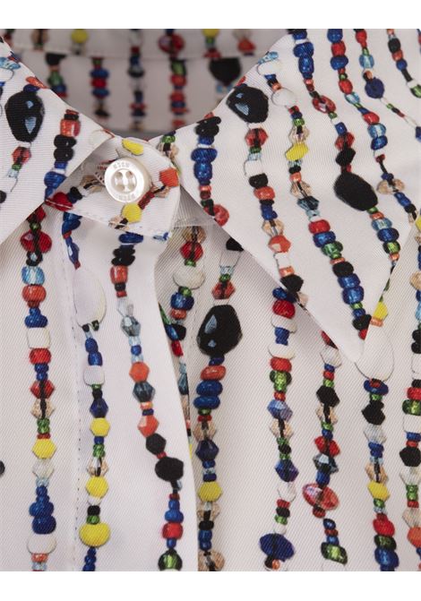 White Shirt With Multicolour Bead Print MSGM | 3642MDE11A-24732601
