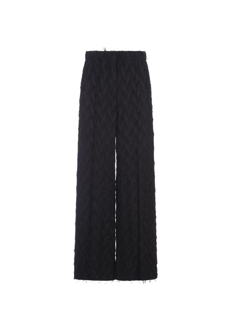 Wide Black Trousers in Fluid Viscose Fil Coup? Fabric MSGM | Trousers | 3642MDP05-24730299