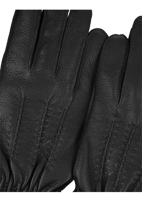 Drummed Gloves In Black Leather ORCIANI | GU0090-DRUNER