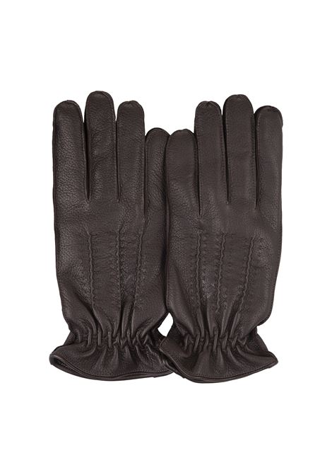 Drummed Gloves In Dark Brown Leather ORCIANI | GU0090-DRUTMO